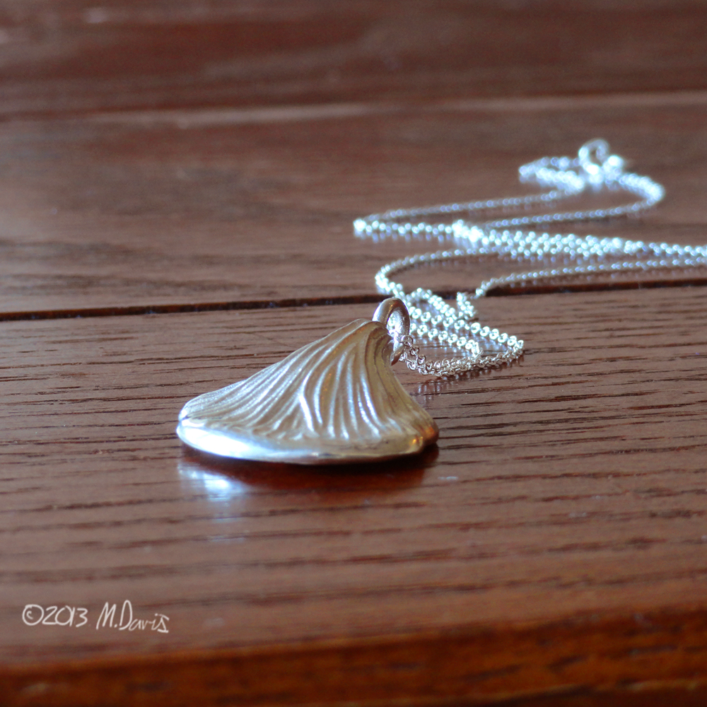photo of Oyster Mushroom Pendant in Silver by Michelle Davis