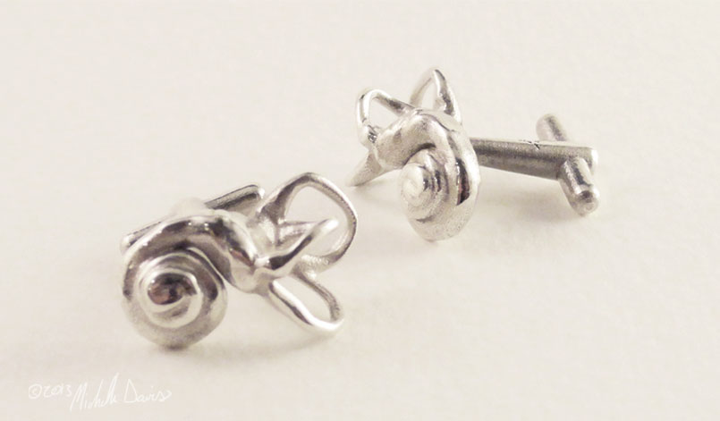 cochlea inner ear cufflink in silver 1 by michelle davis