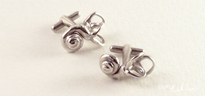 cochlea inner ear cufflink in silver 2 by michelle davis