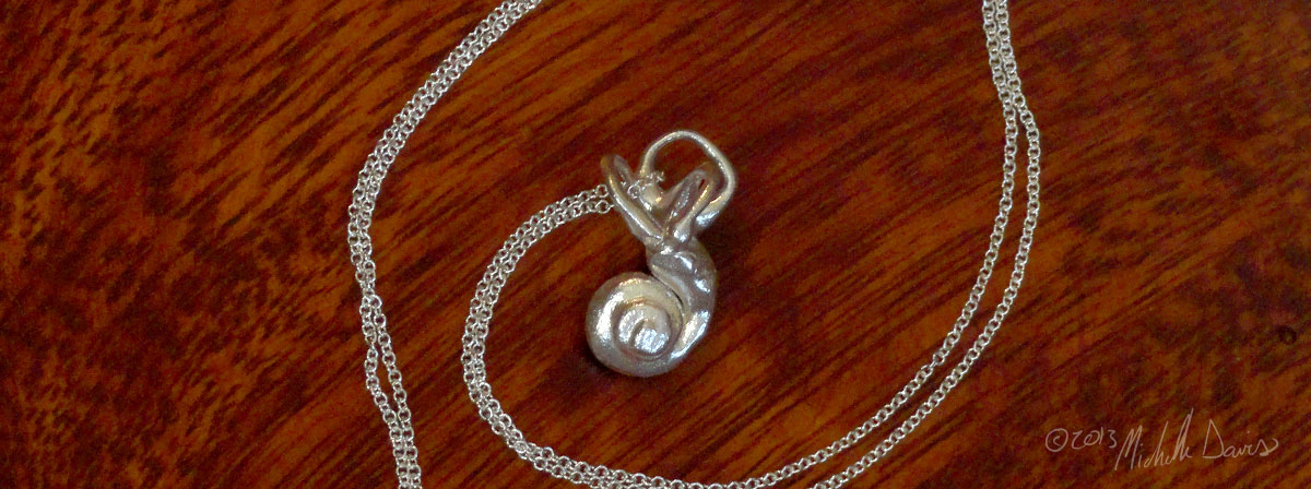 cochlea inner ear necklace in silver by michelle davis