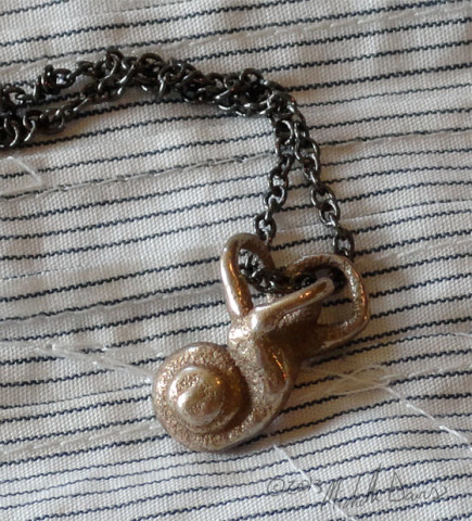 cochlea inner ear necklace with chain by michelle davis