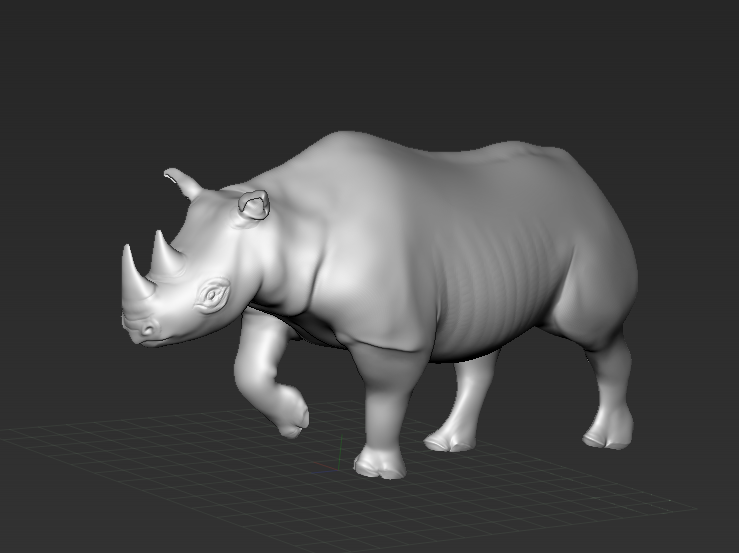 posed rhino sculpt by Michelle Davis