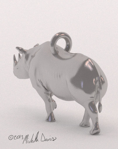 rhino digital pendant sculpt by michelle davis